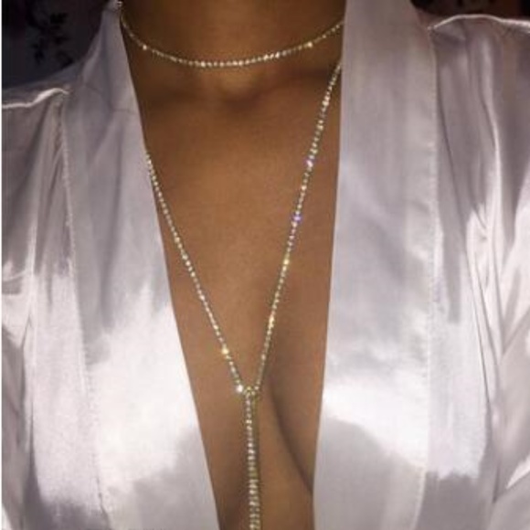 💋LAST 1💋JEWEL DROP CHOKER NECKLACE - Picture 4 of 4